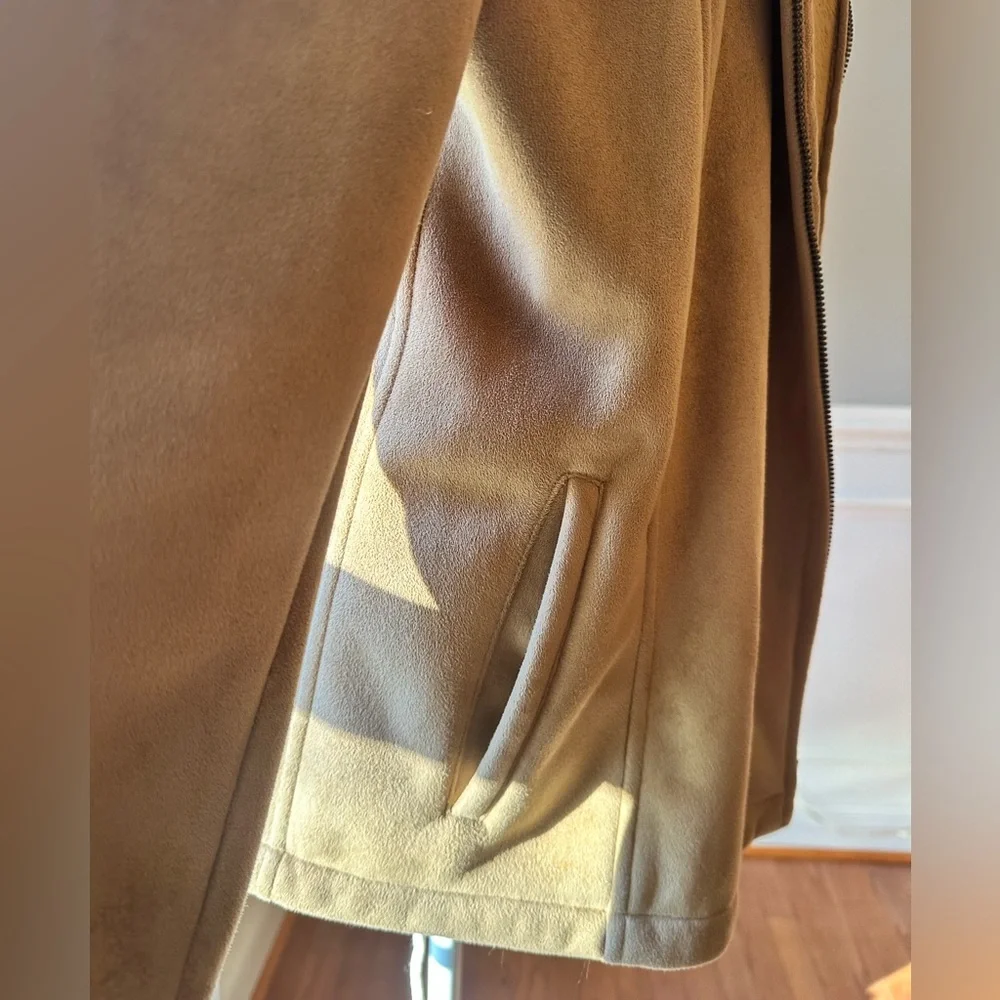 Liz Claiborne Brown Faux Fur Trimmed Jacket - Picture 3 of 4